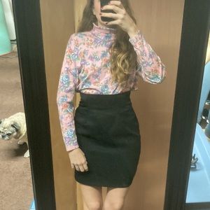 Vintage Floral Turtle Neck